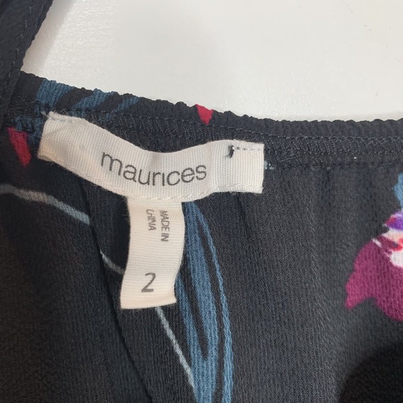 Maurices 2 Dress 2X XXL Black Floral Off The Shoulder Knee Length Lined A-Line - Picture 9 of 10